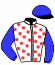 casaque portée par Provost D. jockey du cheval de course SAINT AMOUR, information pmu ZETURF