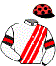 casaque portée par Madamet A. jockey du cheval de course ROBINIE, information pmu ZETURF