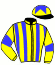 casaque portée par Demuro C. jockey du cheval de course THE FIRST DANCE, information pmu ZETURF