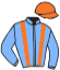 casaque portée par Demuro C. jockey du cheval de course MARKER, information pmu ZETURF