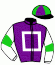 casaque portée par Madamet A. jockey du cheval de course BEAUTIFOAL, information pmu ZETURF