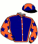 casaque portée par Gauffenic N. jockey du cheval de course JET BLUE, information pmu ZETURF
