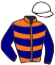 casaque portée par Bachelot T. jockey du cheval de course KELTRIP ROUGE, information pmu ZETURF
