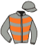 casaque portée par D' Andigne O. jockey du cheval de course YOR, information pmu ZETURF