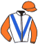 casaque portée par Shoemark K. jockey du cheval de course TEN BOB TONY, information pmu ZETURF