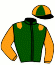 casaque portée par Madamet A. jockey du cheval de course DEL CIELO, information pmu ZETURF