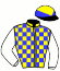 casaque portée par Keenan D. jockey du cheval de course LA BELLOTA, information pmu ZETURF