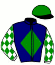 casaque portée par Journiac H. jockey du cheval de course SECRETIVE, information pmu ZETURF