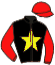 casaque portée par Demuro C. jockey du cheval de course SEABISCUIT DU RHEU, information pmu ZETURF