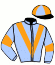 casaque portée par Velon Mlle M. jockey du cheval de course ADELPHIE (FR), information pmu ZETURF