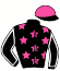casaque portée par Collomb Mlle M. jockey du cheval de course ELECTRON LIBRE (IE), information pmu ZETURF