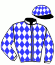 casaque portée par Madamet A. jockey du cheval de course SILVERHAWKS (FR), information pmu ZETURF