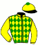 casaque portée par Santiago Mlle D. jockey du cheval de course ANALEON (FR), information pmu ZETURF