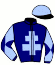 casaque portée par Roussel Ale. jockey du cheval de course FRIMOUSSE BAIE (AQ), information pmu ZETURF