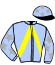 casaque portée par Colson Lou. jockey du cheval de course BEAUTIFUL SECRET, information pmu ZETURF