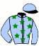 casaque portée par Coppens B. jockey du cheval de course CAP LIGNERIE, information pmu ZETURF