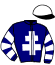 casaque portée par Flirden C. jockey du cheval de course HERCULE DE BANOMME, information pmu ZETURF