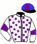casaque portée par Stefano S. jockey du cheval de course IXION DE VANDEL, information pmu ZETURF