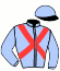 casaque portée par Belleveaux J. jockey du cheval de course INDY DE BASSARD, information pmu ZETURF