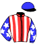 casaque portée par Boisseau L. jockey du cheval de course MERCURY, information pmu ZETURF