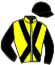 casaque portée par Lamaziere L. jockey du cheval de course LACRIMA MAUZUN, information pmu ZETURF