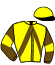 casaque portée par Busset Th. jockey du cheval de course LA MOME D'ATALANTE, information pmu ZETURF