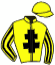 casaque portée par Journiac H. jockey du cheval de course SHOPTILYOUDROP, information pmu ZETURF