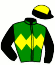 casaque portée par Richard G. jockey du cheval de course PERMAFROST, information pmu ZETURF