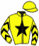 casaque portée par Bekaert D. jockey du cheval de course JAZZY MUSIC, information pmu ZETURF