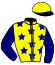 casaque portée par Madamet A. jockey du cheval de course ASTAIRE, information pmu ZETURF