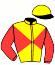 casaque portée par Congiu G. jockey du cheval de course LA HAUTE ISLE, information pmu ZETURF