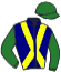 casaque portée par Ruiz Gonzalez A. jockey du cheval de course GUETTA, information pmu ZETURF
