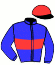 casaque portée par Cuoq J. jockey du cheval de course JASMIN DE LA COUR, information pmu ZETURF