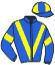 casaque portée par Lerenard A. jockey du cheval de course KATINKA MIXO, information pmu ZETURF