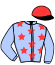 casaque portée par Tugend F. jockey du cheval de course LEADER DES APRES, information pmu ZETURF