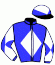casaque portée par Justum M. jockey du cheval de course GALIBOT, information pmu ZETURF