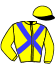 casaque portée par Cabre J. jockey du cheval de course ARIA LAFORLONGEUSE (FR), information pmu ZETURF