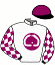 casaque portée par Mangione R. jockey du cheval de course URAGANO, information pmu ZETURF