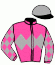 casaque portée par Plommee Léo. jockey du cheval de course JADOUN MOME, information pmu ZETURF