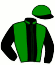 casaque portée par Mlle Lepage A. jockey du cheval de course JAYENNE, information pmu ZETURF