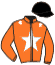 casaque portée par Justum M. jockey du cheval de course ALASKANE, information pmu ZETURF
