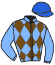 casaque portée par Marie Benj. jockey du cheval de course SEABAZZ, information pmu ZETURF