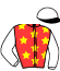 casaque portée par Orani A. jockey du cheval de course TCHUCKY CHOP (FR), information pmu ZETURF