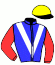 casaque portée par Marcialis Mlle J. jockey du cheval de course EDITED (GB), information pmu ZETURF