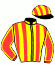 casaque portée par Ligot L. jockey du cheval de course COPAIN MALOUIN (FR), information pmu ZETURF