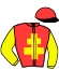 casaque portée par Guelpa J. jockey du cheval de course FARIDA (FR), information pmu ZETURF