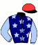 casaque portée par Blondel F. jockey du cheval de course BO PAPA (FR), information pmu ZETURF