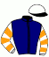 casaque portée par Velon Mlle M. jockey du cheval de course UNA ROCA, information pmu ZETURF