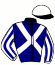 casaque portée par Ruis S. jockey du cheval de course CERCA TROVA, information pmu ZETURF