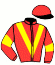 casaque portée par Germain Mlle M. jockey du cheval de course ZANIAH, information pmu ZETURF